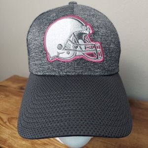 NFL Breast Cancer Hat S/M Ball Cap Gray Pink 39 Thirty Football Fitted Embroider